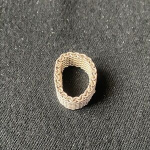Elegant Silver Mesh Ring